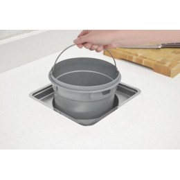 Lixeira de Embutir Tramontina Clean Square em Aço Inox com Balde Plástico 5 L